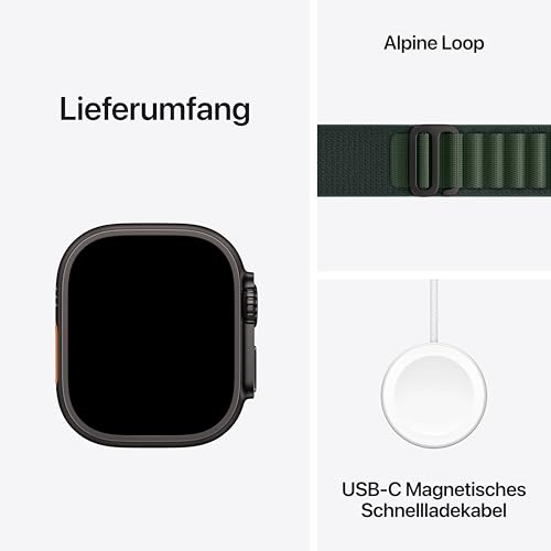 Apple Watch Ultra 2 (GPS + Cellular 49mm) mit Titangehäuse in Schwarz, Actiontaste