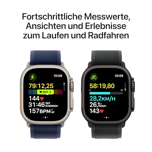 Apple Watch Ultra 2 (GPS + Cellular 49mm) mit Titangehäuse in Schwarz, Actiontaste