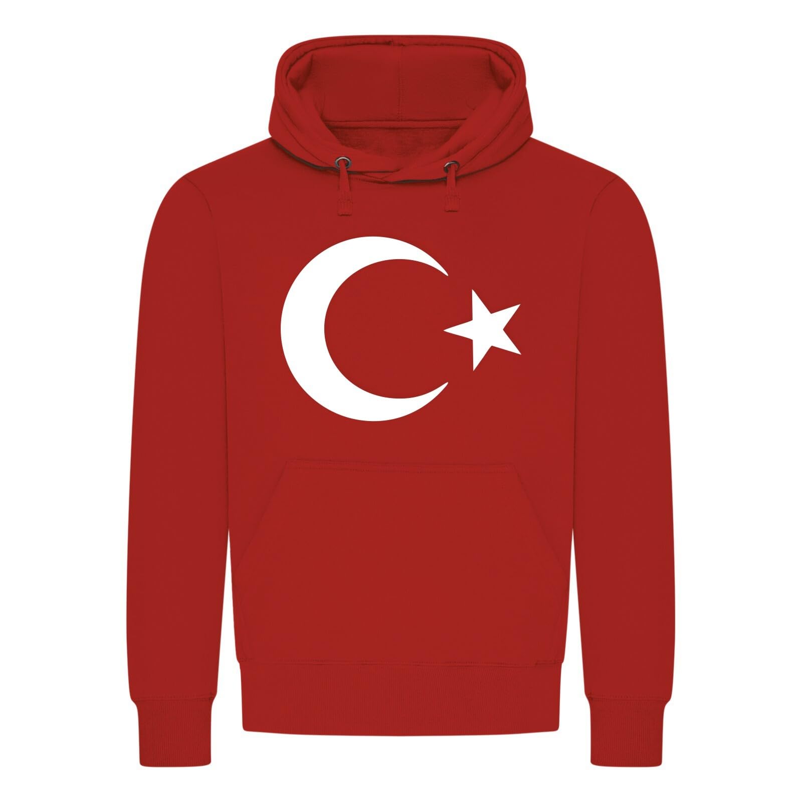 TÜRKiYE Kapuzenpullover mit türkische Mond und Stern Flagge in Rot