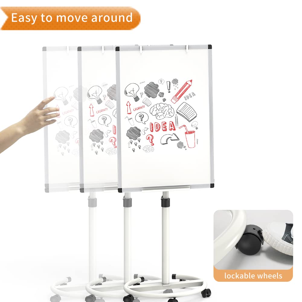 VIZ-PRO ECO Magnetic Mobile Whiteboard (90x60cm) with paper pads