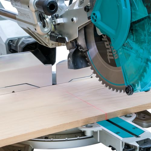 Makita miter saw (LS1219L) with laser guidance & space-saving design: 305mm
