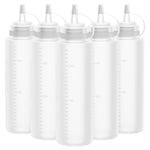 Lestiven 250ml squeeze bottle (5 pieces) with caps - BPA free