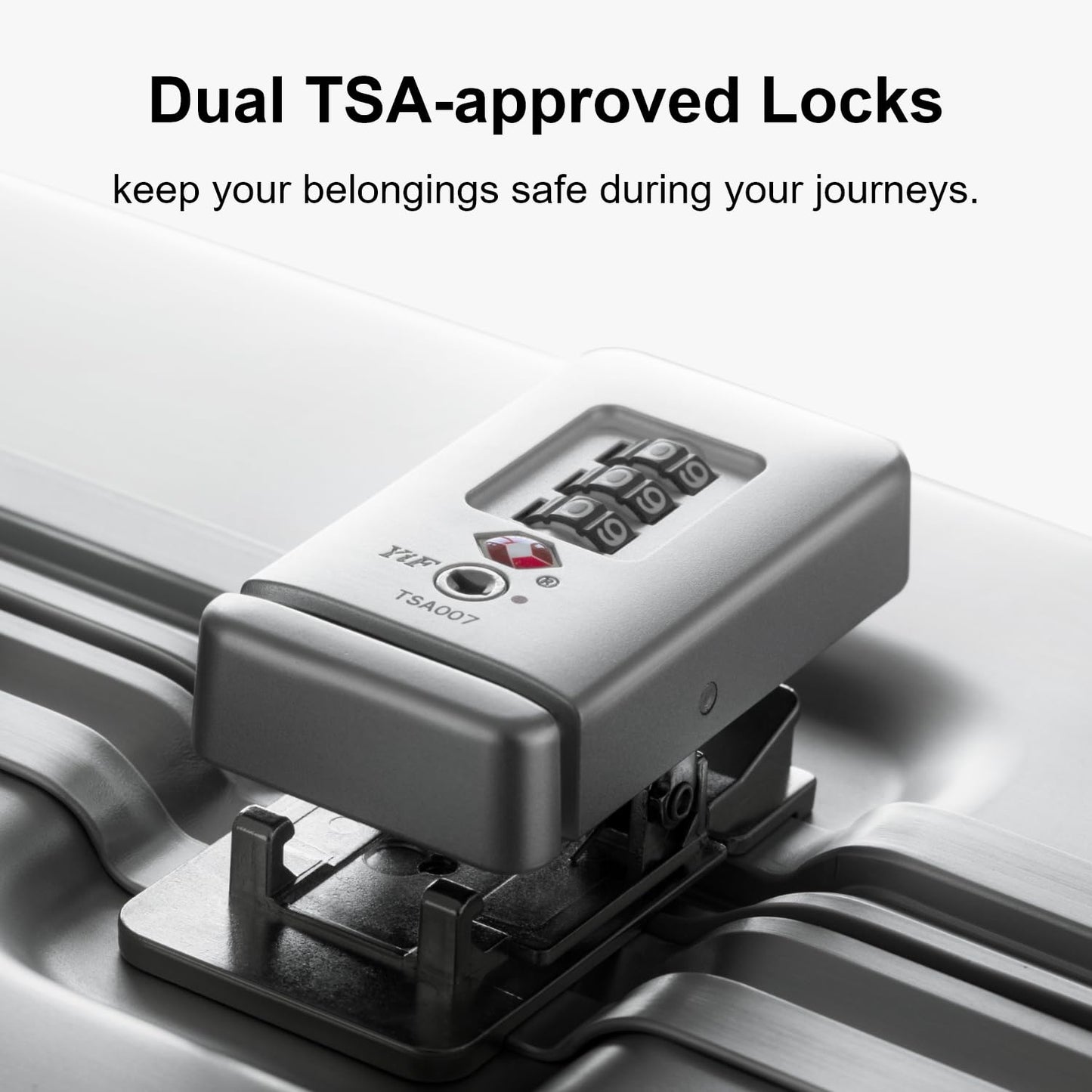 LEVEL8 Hard-Shell Aluminum Suitcase with Double TSA Lock (55cm - 35 Liters): Silver