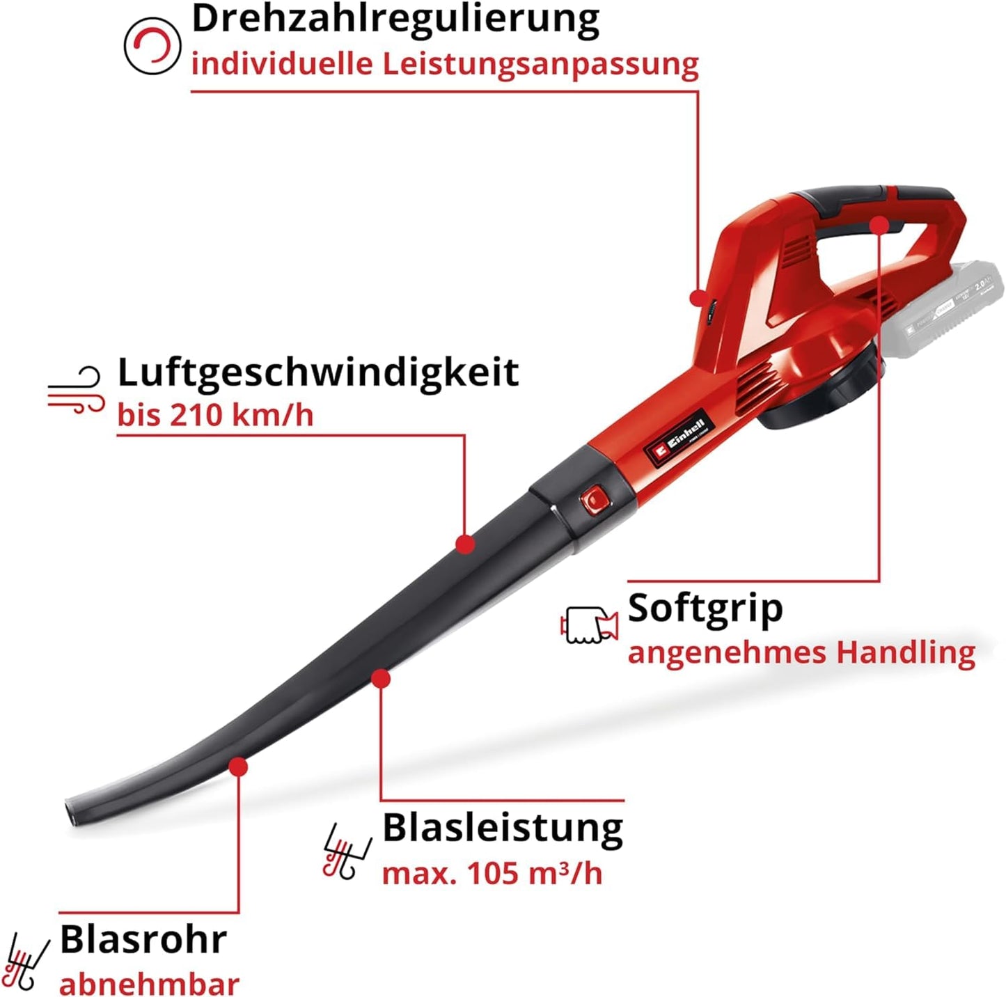 Einhell Akku-Laubbläser (GC-CL 18) Li E Solo Power X-Change ohne Akku