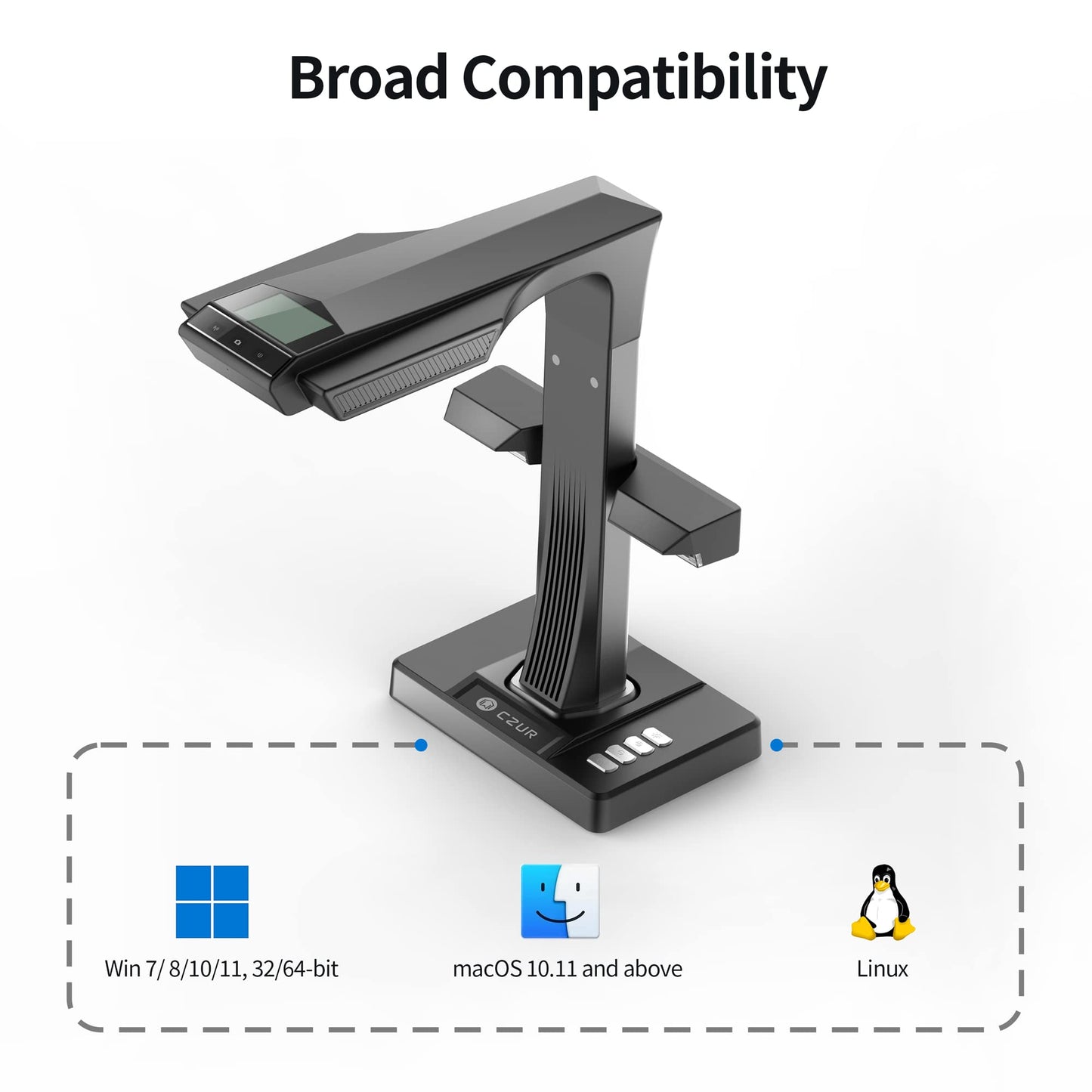 Professional book scanner 'CZUR ET24 Pro' with HDMI: 24MP with laser flattening technology