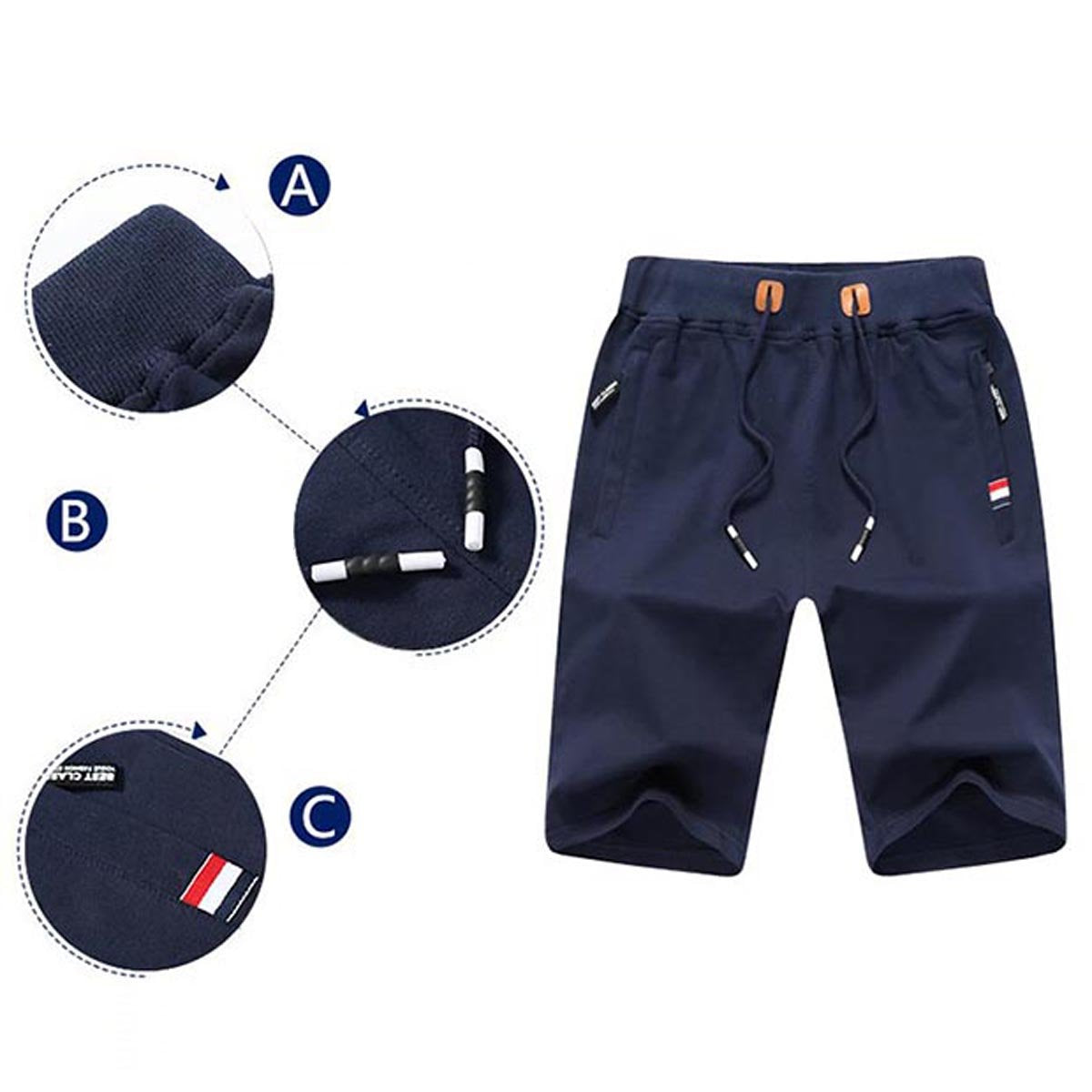 JustSun Herren Sport Kurze Hose für Sommer: Baumwolle, Elastische Taille