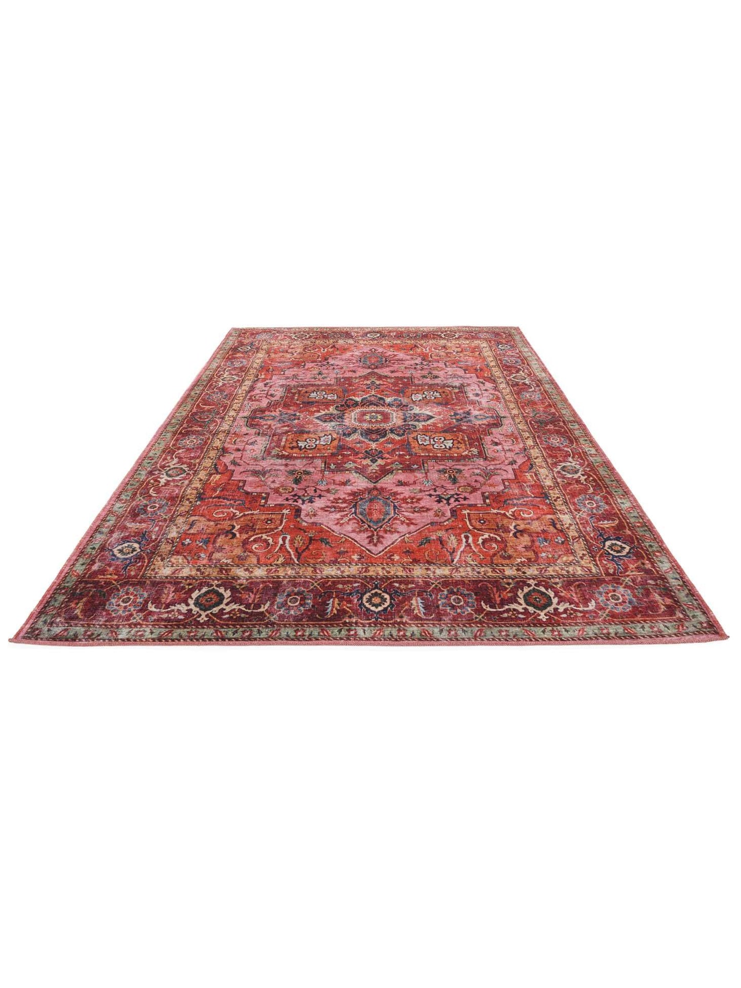 RugVista, Georgia Oriental, Rug, 200 x 300 cm, Rectangle, Short Pile, Modern, Oeko-TEX Standard 100, Living Room, Bedroom, Dining Room/Kitchen, Hallway, Office, Dry Clean Only, Red/Pink