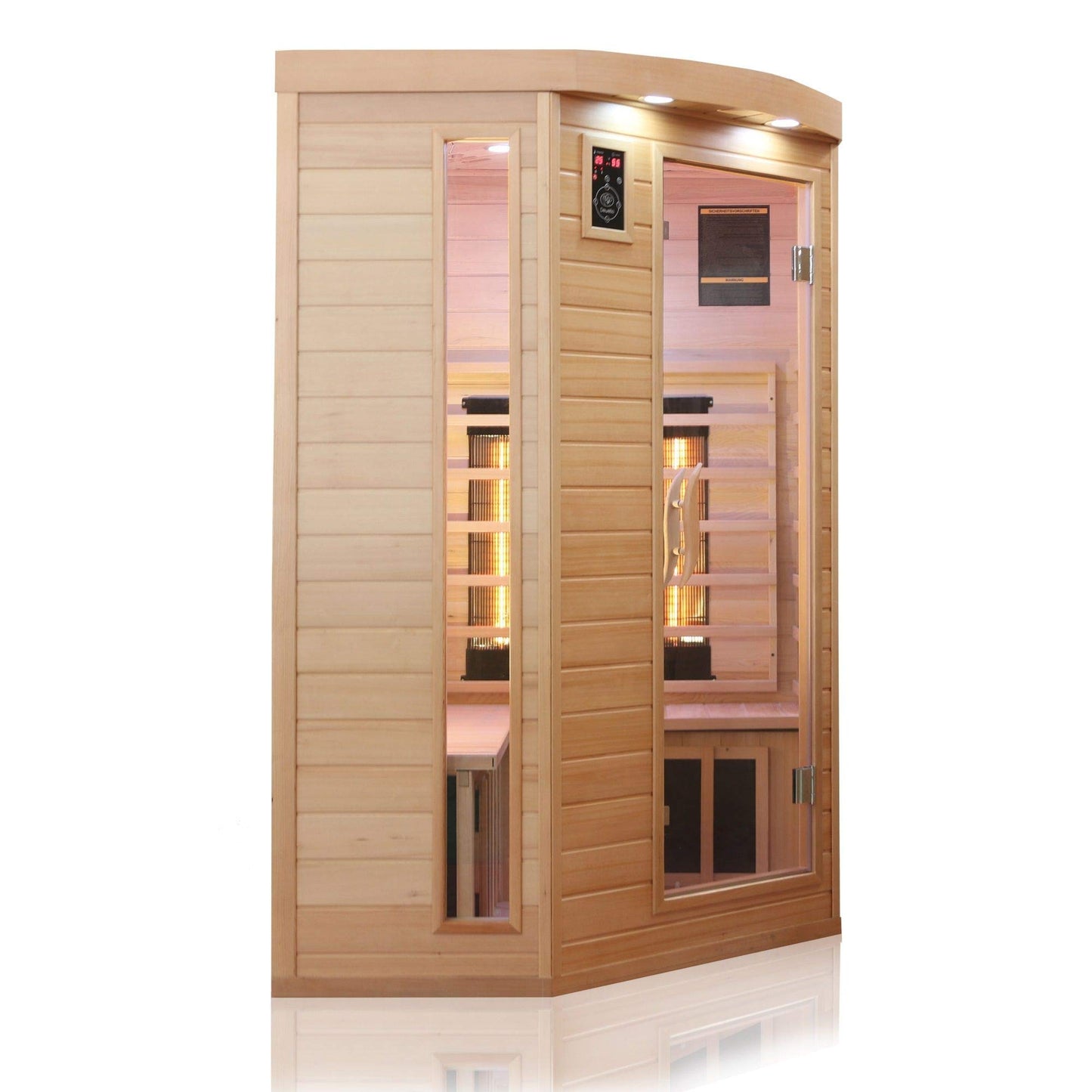 Dewello® Infrarotsauna 'Lakefield 3' (140x140cm) für 2-3 Personen aus Hemlock-Holz, LED, Bluetooth