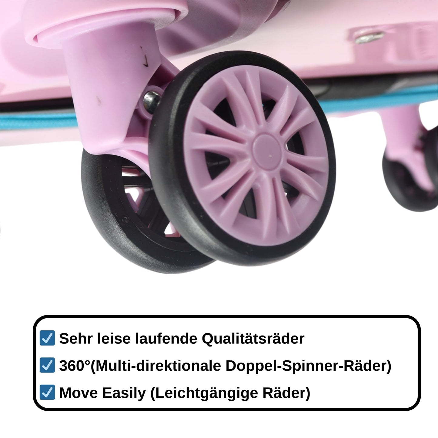 BLADE Hartschalen Reisekoffer-Set (3-teilig) mit TSA Schloss: Erweiterbar (Blau-Pink)