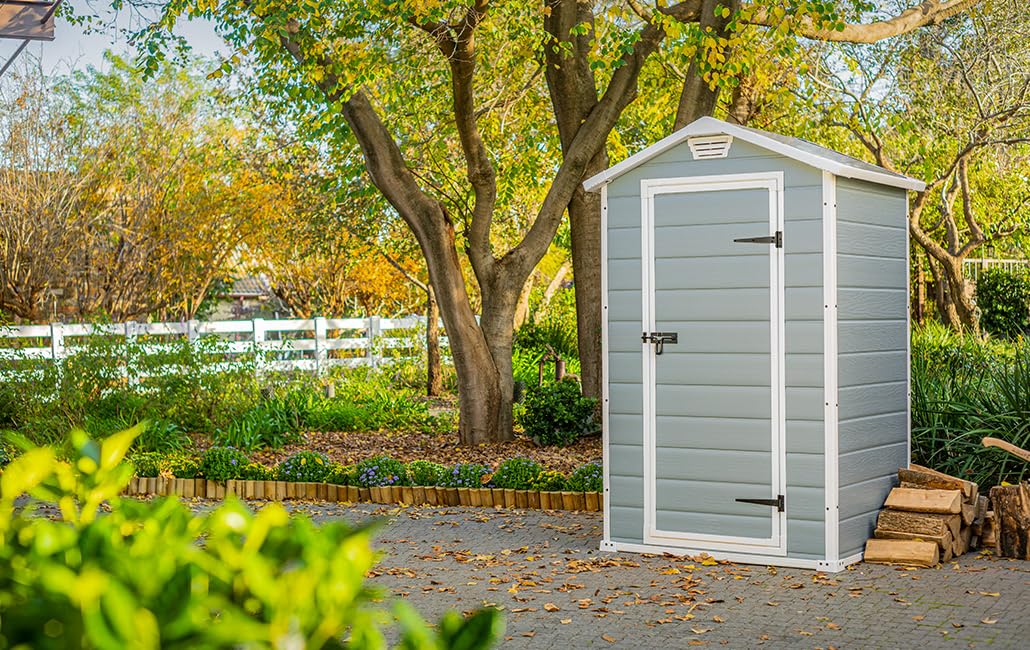Keter Manor Garden House (4x3) also for small gardens: Weatherproof, plastic, grey
