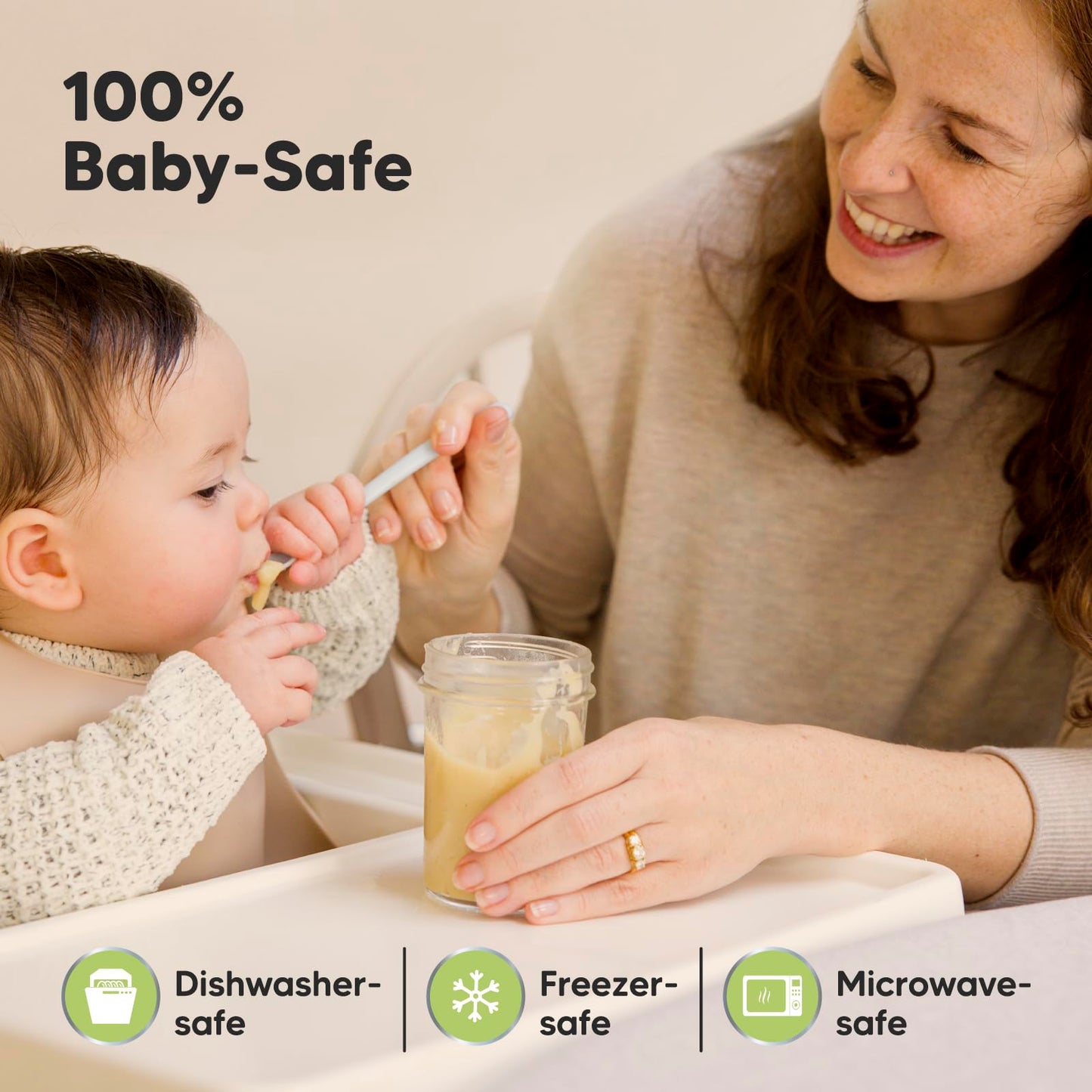 Babybrei Einfrier-Behälter aus Glas (8er Pack) - Babynahrung Aufbewahrung