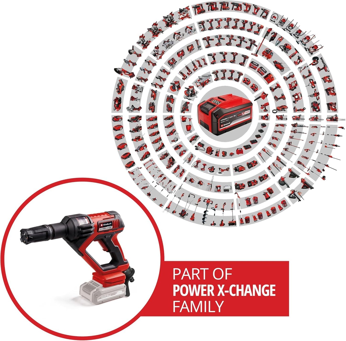 Einhell cordless pressure washer gun HYPRESSO 18/24-1 Power X-Change including accessories (18V, 24 bar, 240 L/h)
