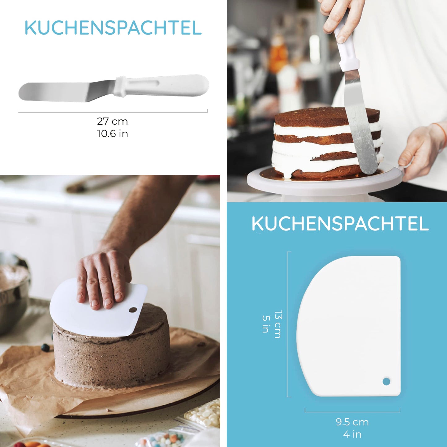 WENBURG cake plate & cake stand set (51 pieces) | Diameter: 28 cm for beginners and professionals