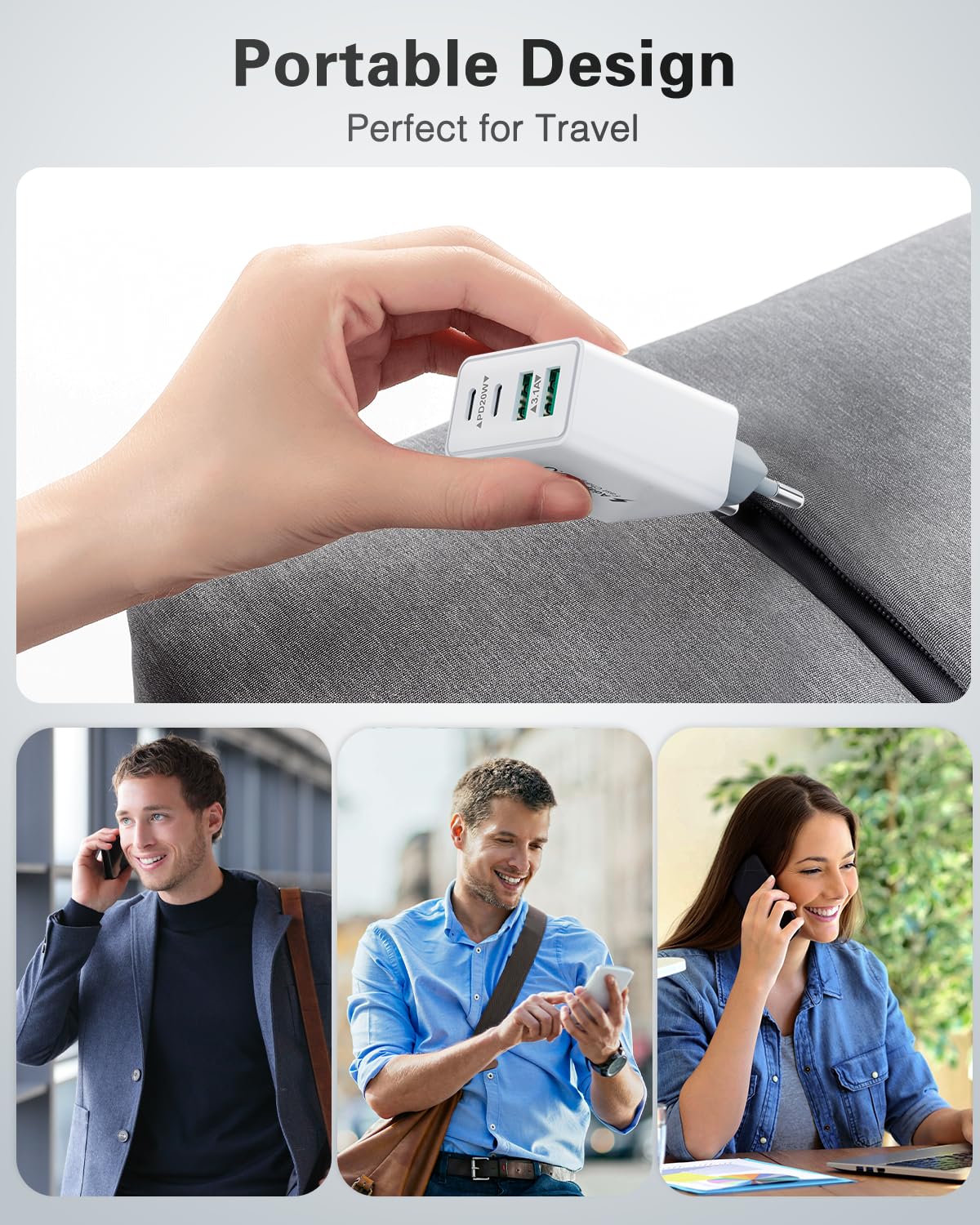 USB-C Ladegerät (40W) 4-Ports Schnellladegerät für iPhone, iPad, Samsung und mehr
