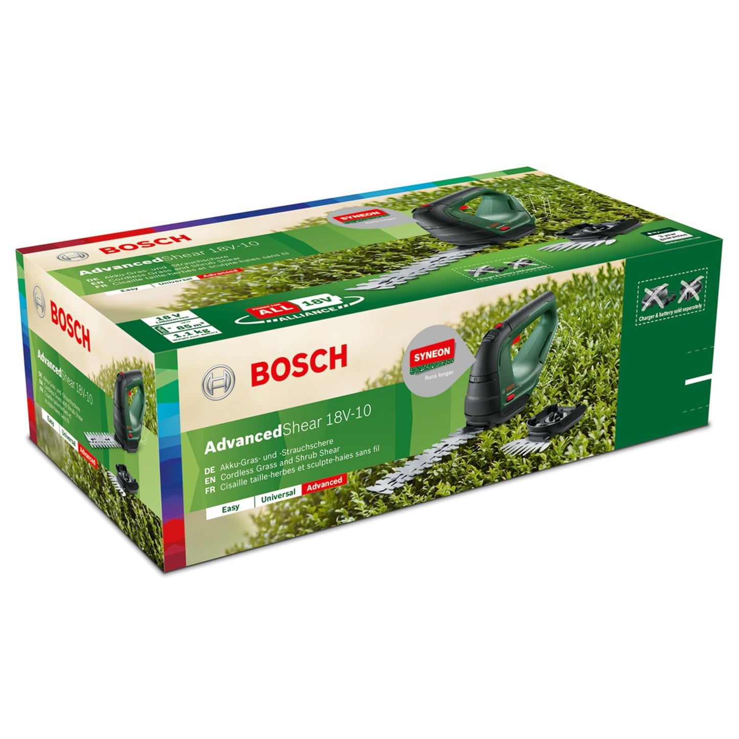 Bosch 'AdvancedShear' Akku-Grasschere 18V-10 mit Strauch- und Grasscherenmesser | ohne Akku
