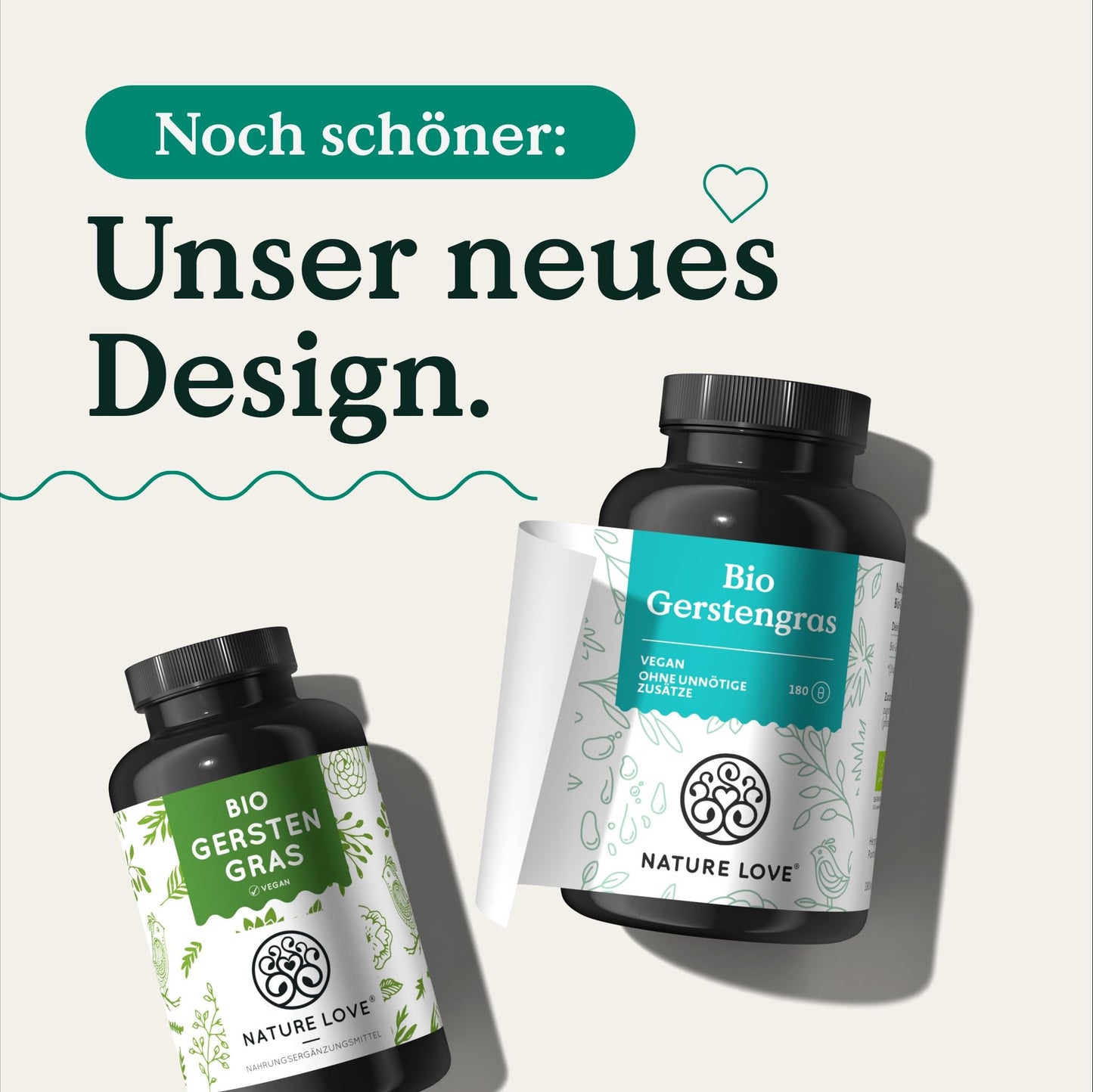 NATURE LOVE® Bio Gerstengras aus deutschem Anbau (1500mg je Tagesdosis): 180 Kapseln - Hochdosiert