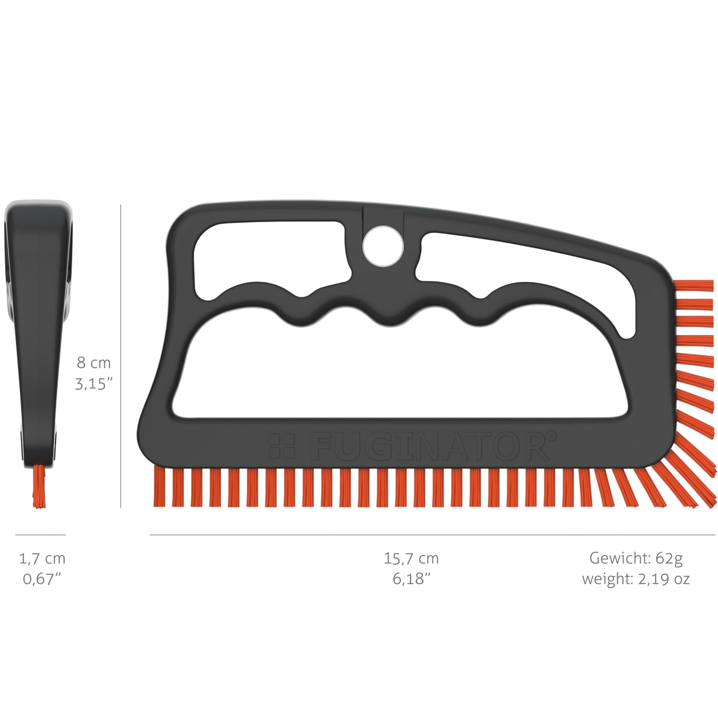 FUGINATOR Fugenbürste: Ergonomische Reinigungsbürste für Fugen, Bad, Küche
