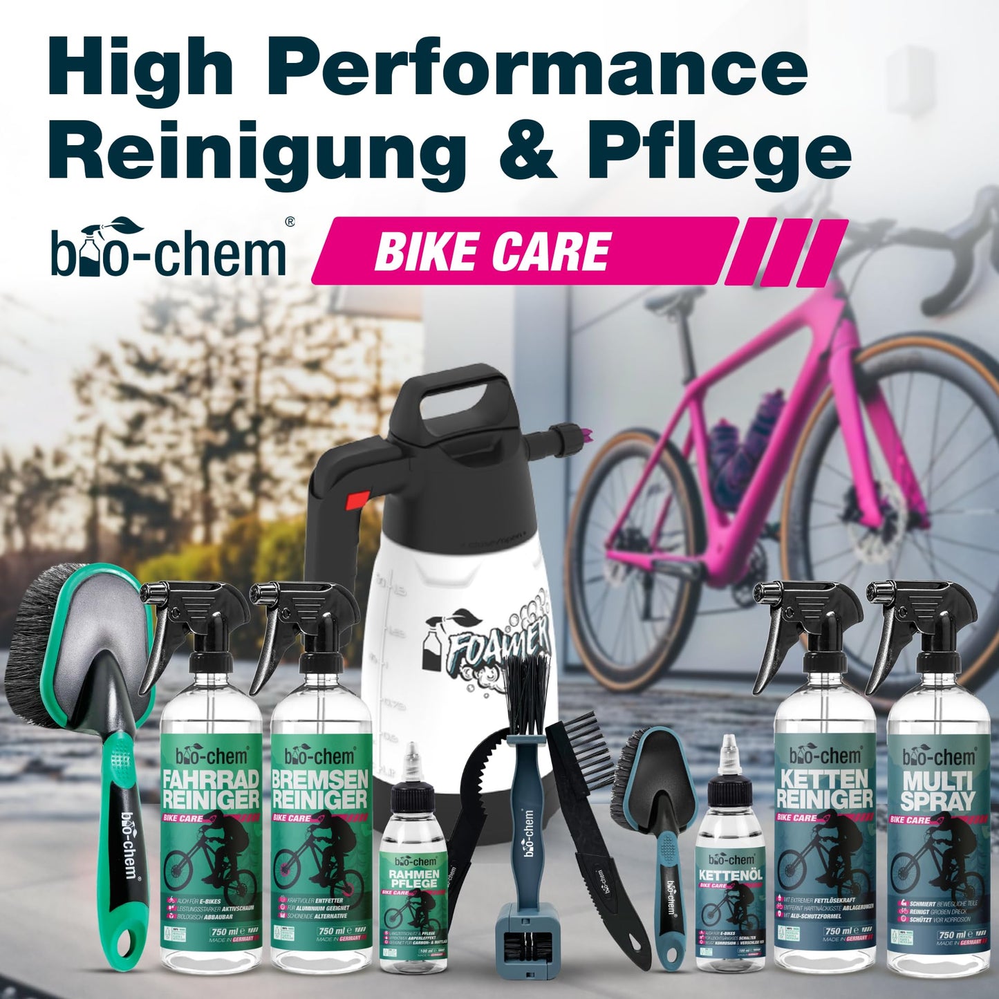 bio-chem All-in-One Bicycle Cleaning Set 'PROFI' (7 pieces): Effective, gentle on materials