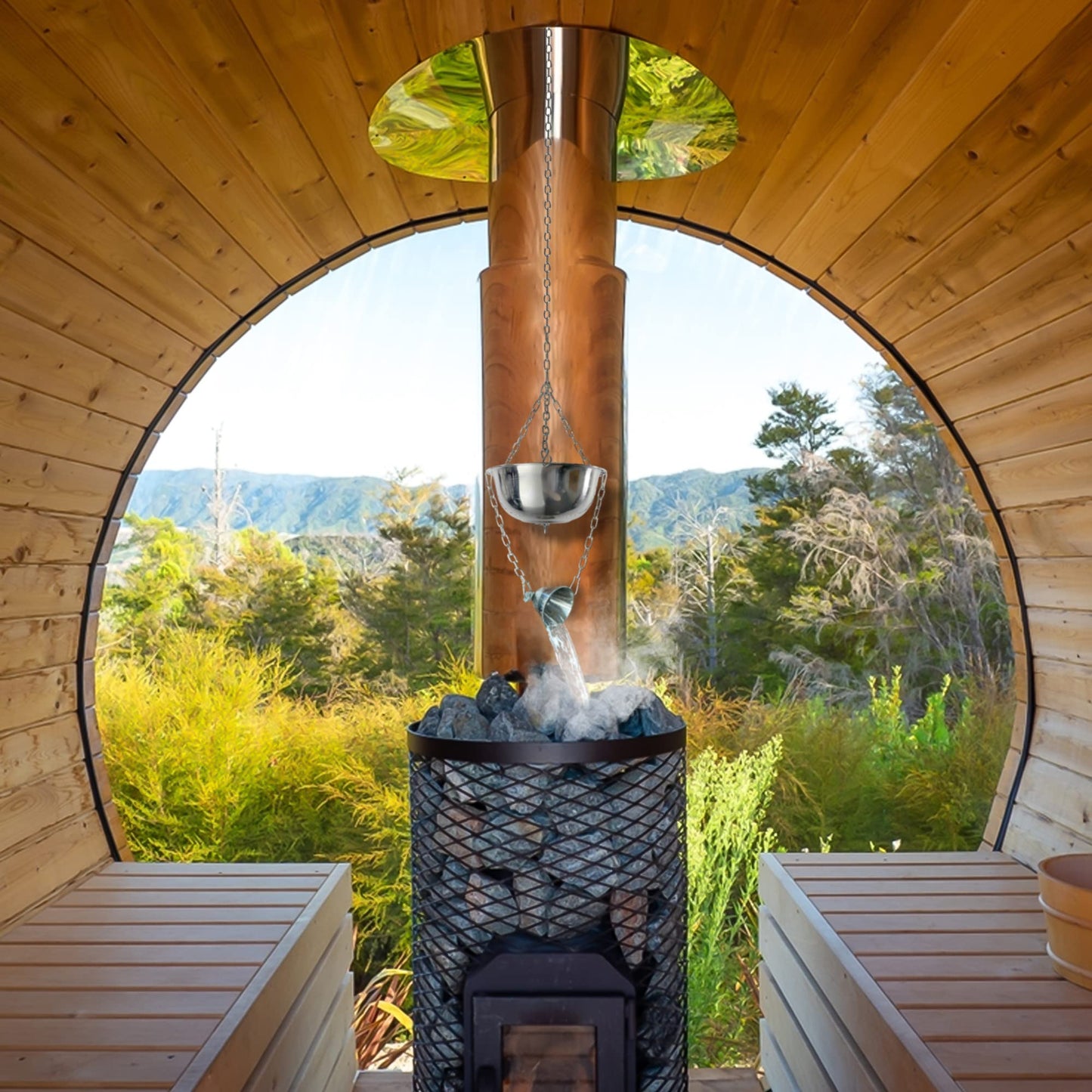Original Steam Butler Home: Automatic infusion for the sauna made of stainless steel: Continuously adjustable intensity