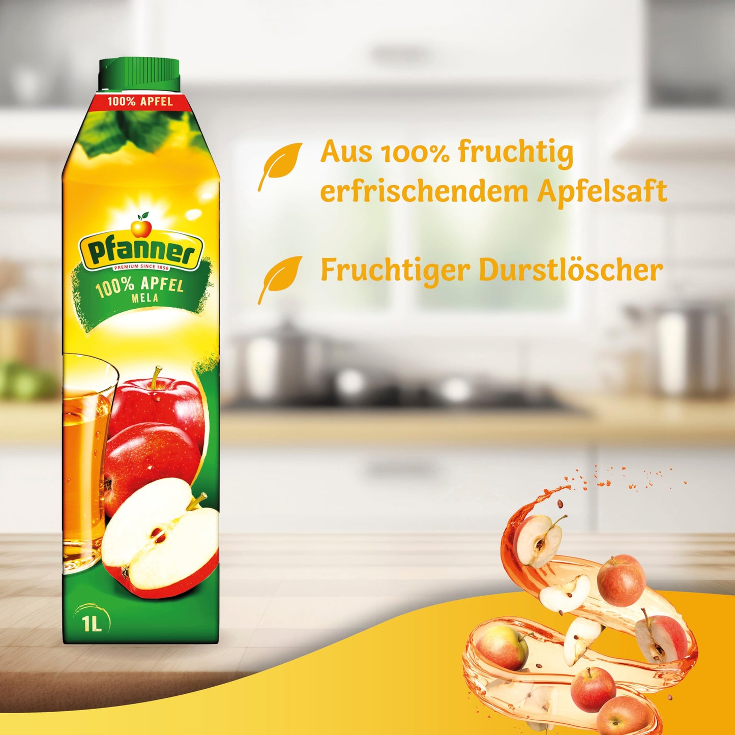 Pfanner 100% vitamin-rich apple juice (8 x 1 liter): no added sugar