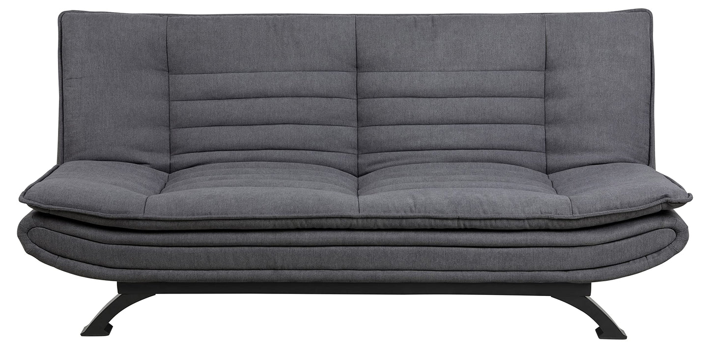 AC Design Furniture 'Jasper' Bettcouch in Dunkelgrau/Schwarz: Schlafsofa mit 3 Liegepositionen