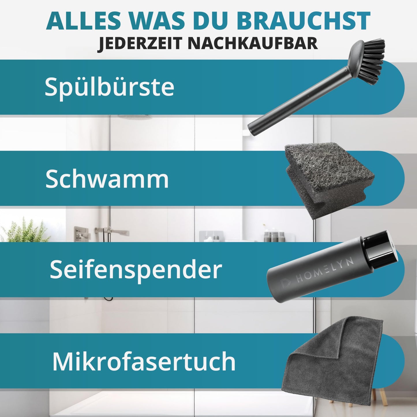 HOMELYN Spülbecken Organizer Set aus Edelstahl inkl. Spülbürste mit Abtropfschale: Modernes Design