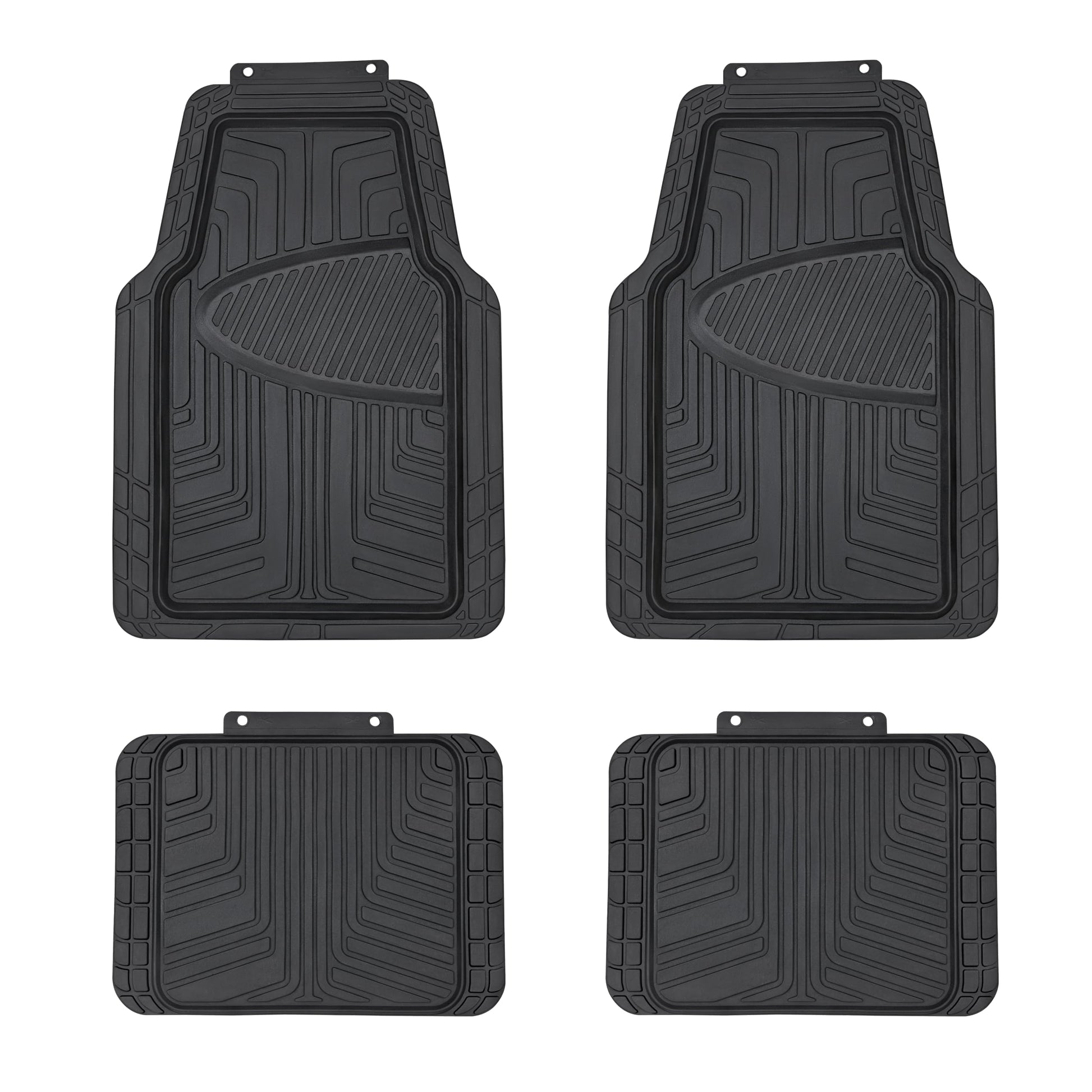Amazon Basics Ganzjahres-Bodenmatten aus Gummi (4 Stück) für PKW, SUV und LKW (Schwarz)
