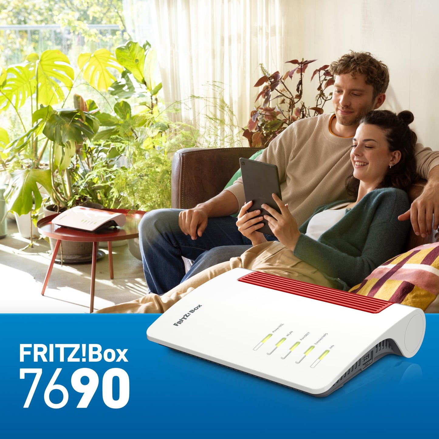 FRITZ!Box 7690 (Wi-Fi 7 DSL-Router mit 5.760 MBit/s (5GHz) - DECT-Basis
