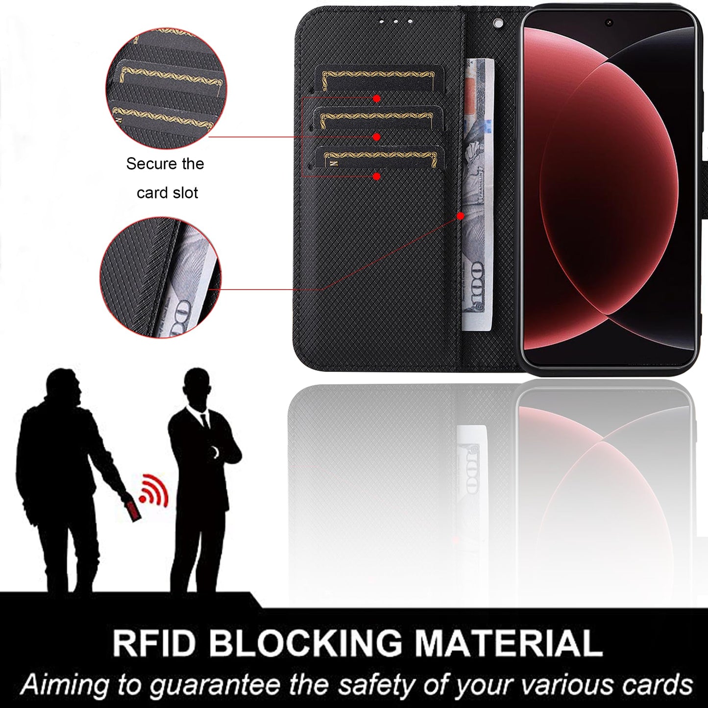 Smartphone Hülle für Xiaomi 15 Ultra 5G: Premium Kohlefaser-Cover | Klappbar Flip