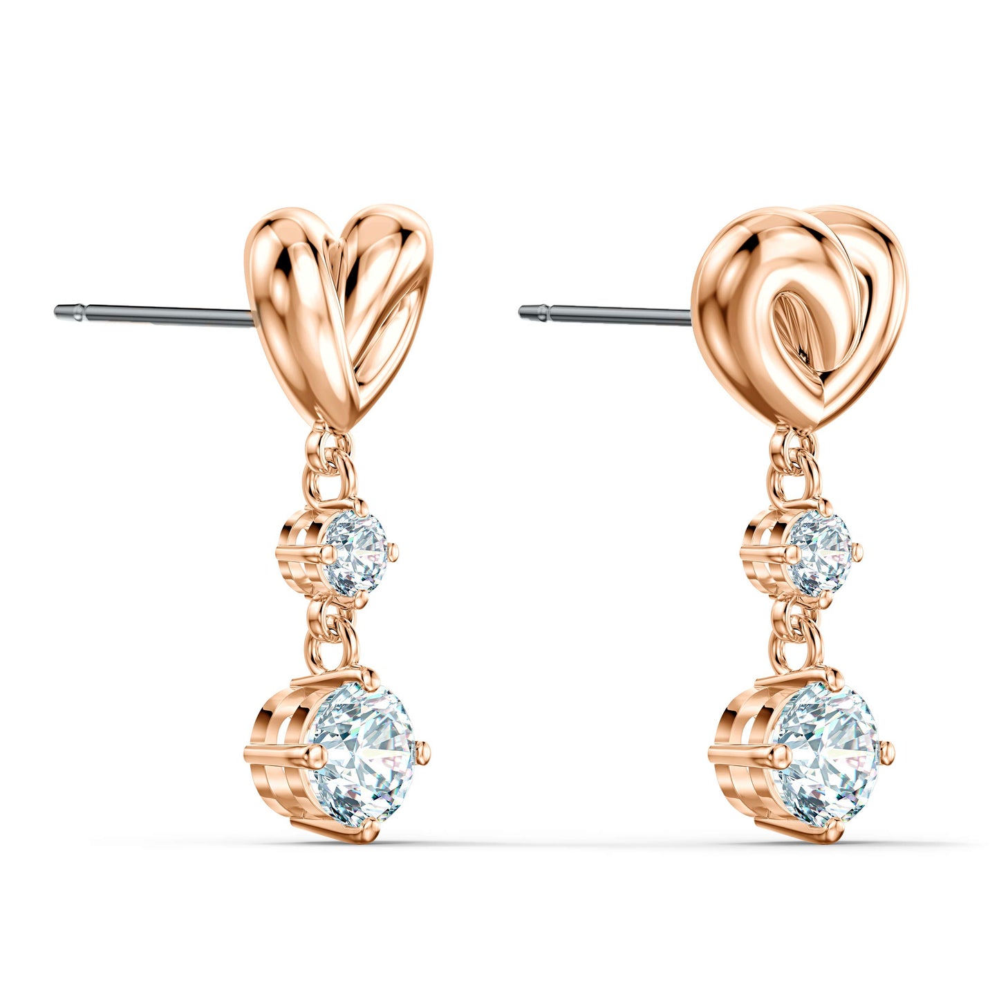 Swarovski 'Lifelong Heart' Drop-Ohrhänger: Funkelnd mit Roségold-Legierungsschicht