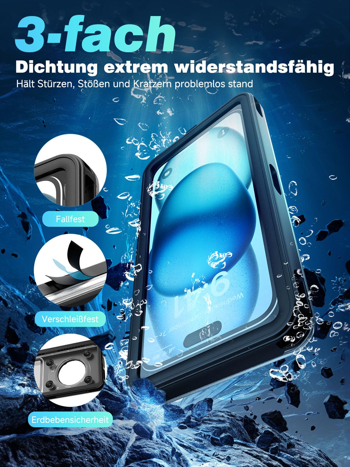 Universal Wasserdichte Unterwasser-Smartphone-Tasche 'Upgraded' IPX8 bis 6,9 Zoll