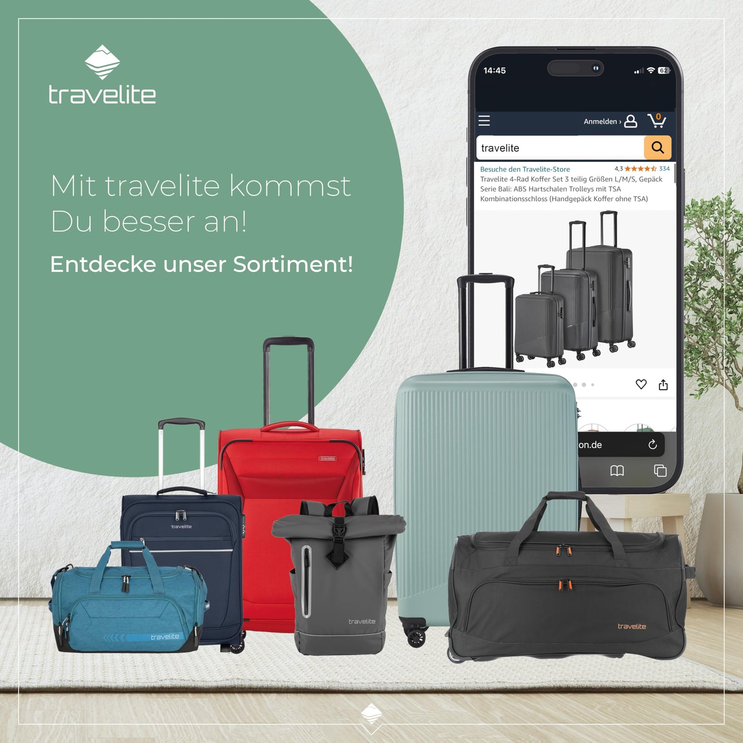 TRAVELITE 'Bali' Hartschalen Reisekoffer-Set (3-teilig): TSA-Kombinationsschloss