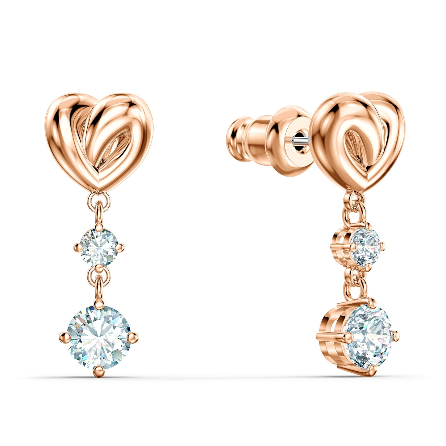 Swarovski 'Lifelong Heart' Drop-Ohrhänger: Funkelnd mit Roségold-Legierungsschicht
