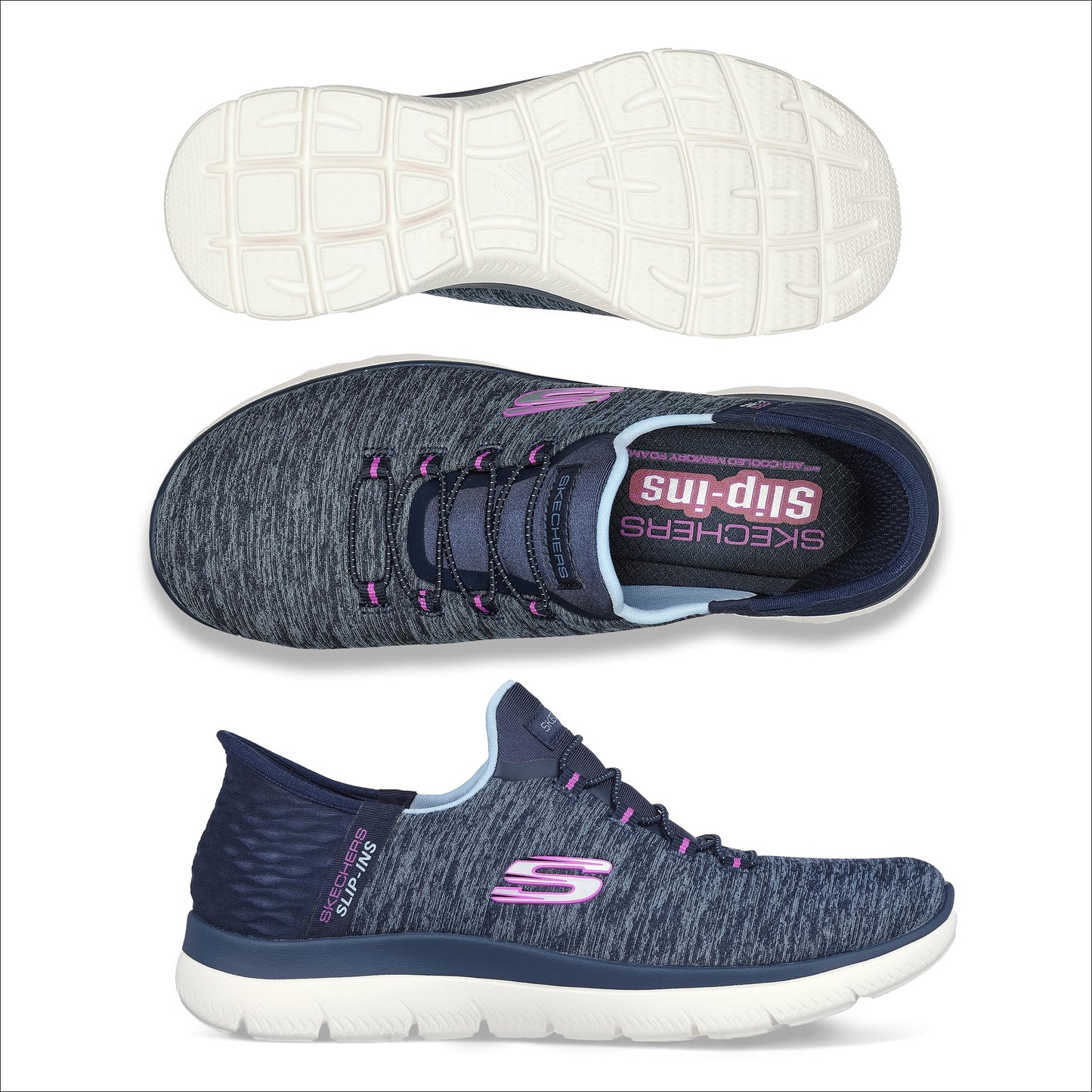 Skechers 'Summits Dazzling Haze' Slip-Ins Damen Sneaker (Navy)