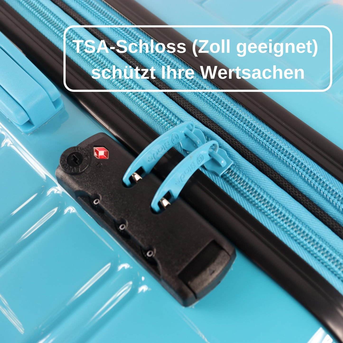 BLADE Hartschalen Reisekoffer-Set (3-teilig) mit TSA Schloss: Erweiterbar (Blau-Pink)