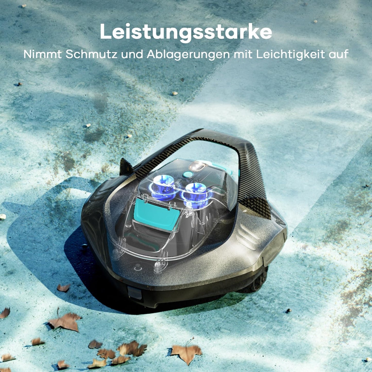 AIPER Cordless Pool Vacuum with Battery (90 min. Runtime): LED indicators, dual drive