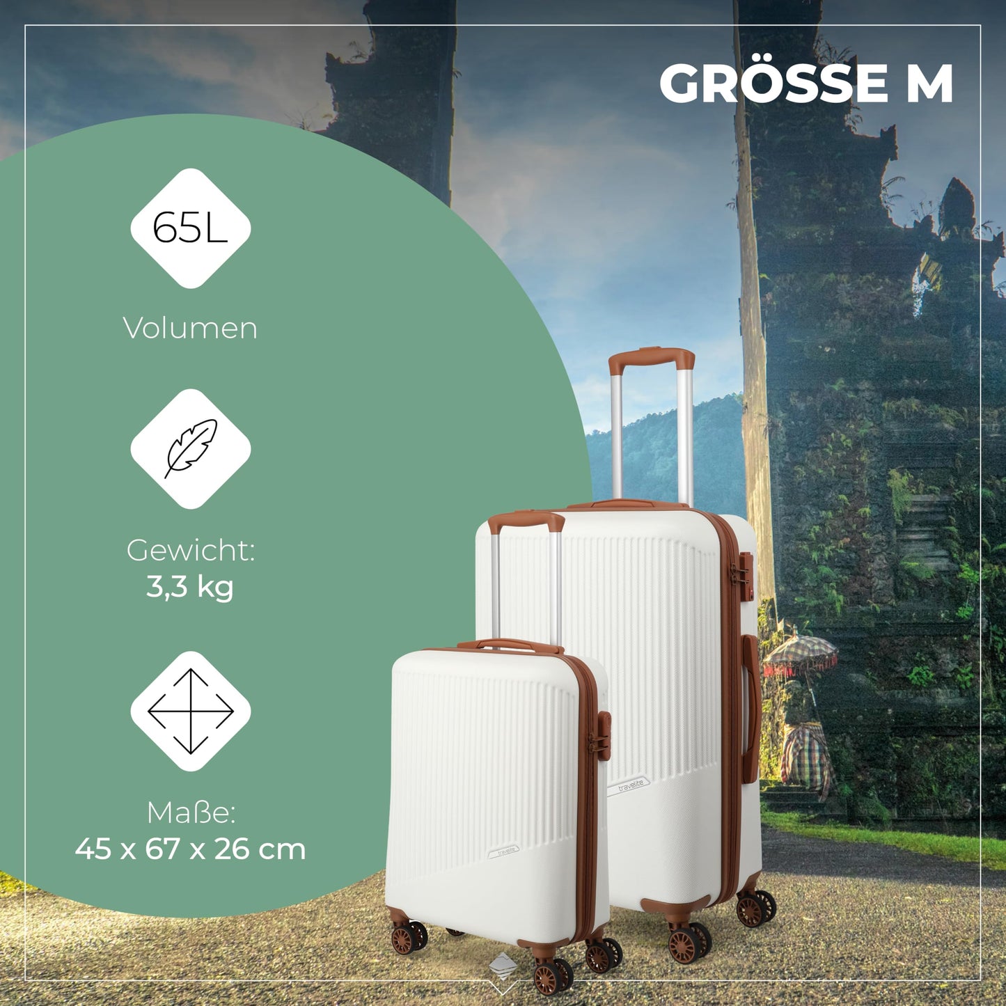 TRAVELITE 'Bali' Hartschalen Reisekoffer-Set (3-teilig): TSA-Kombinationsschloss