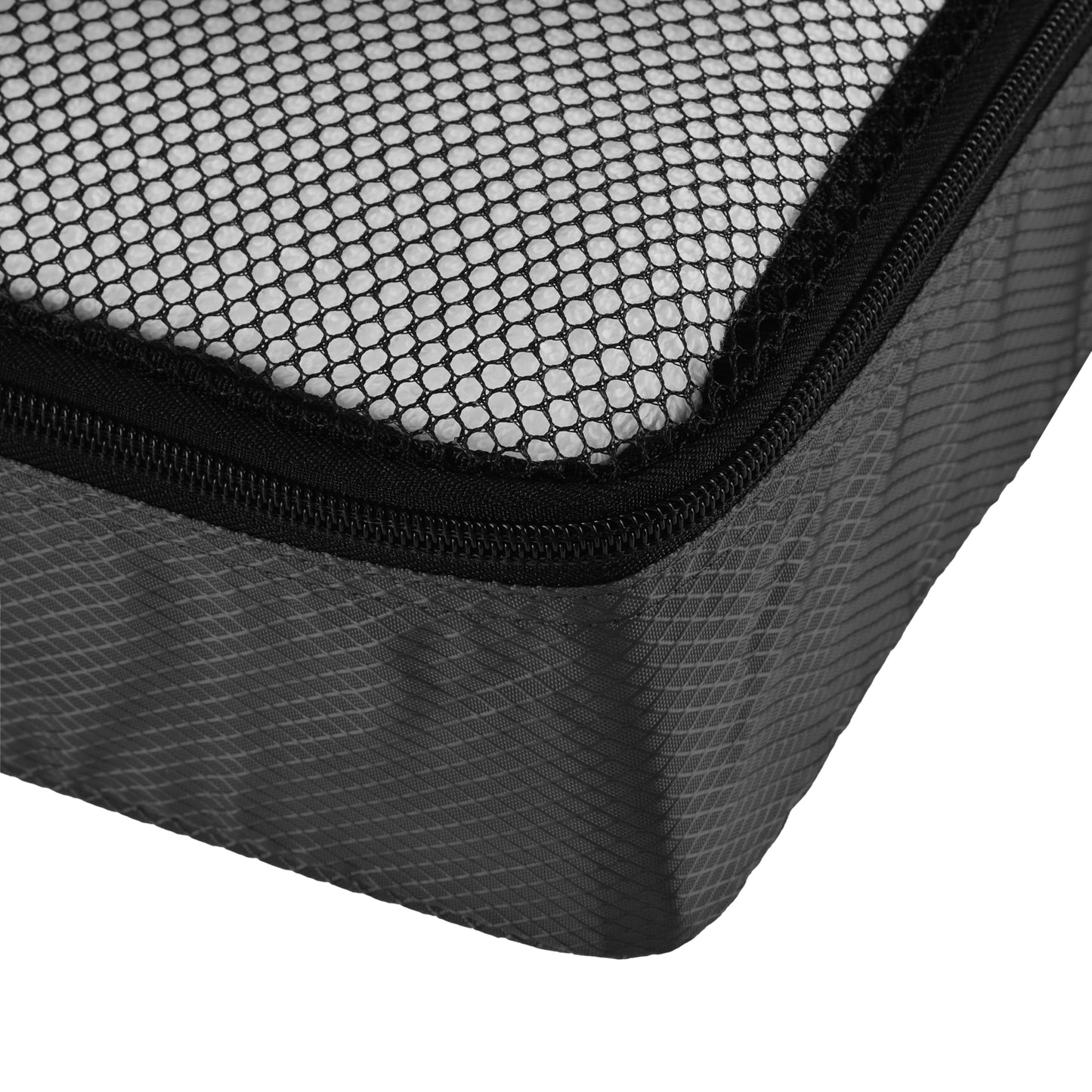 Amazon Basics Packwürfel Set für Koffer, Reise Organizer, Reißverschluss, 4 Stück, 1er-Pack, Mittelgroß, Schwarz