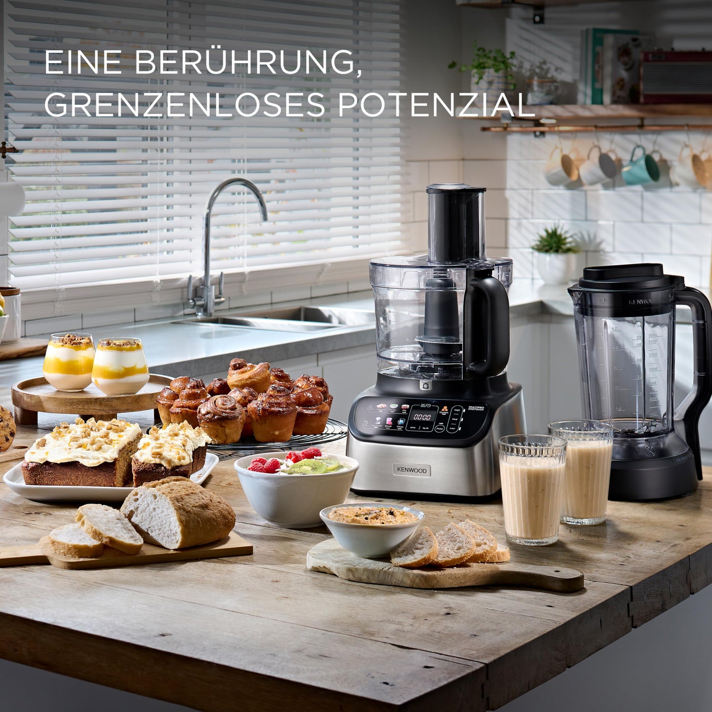 Kenwood 2-in-1 Kompakt MultiPro OneTouch (FDM73.480SS): Integrierte Waage, 1000W (Silber)