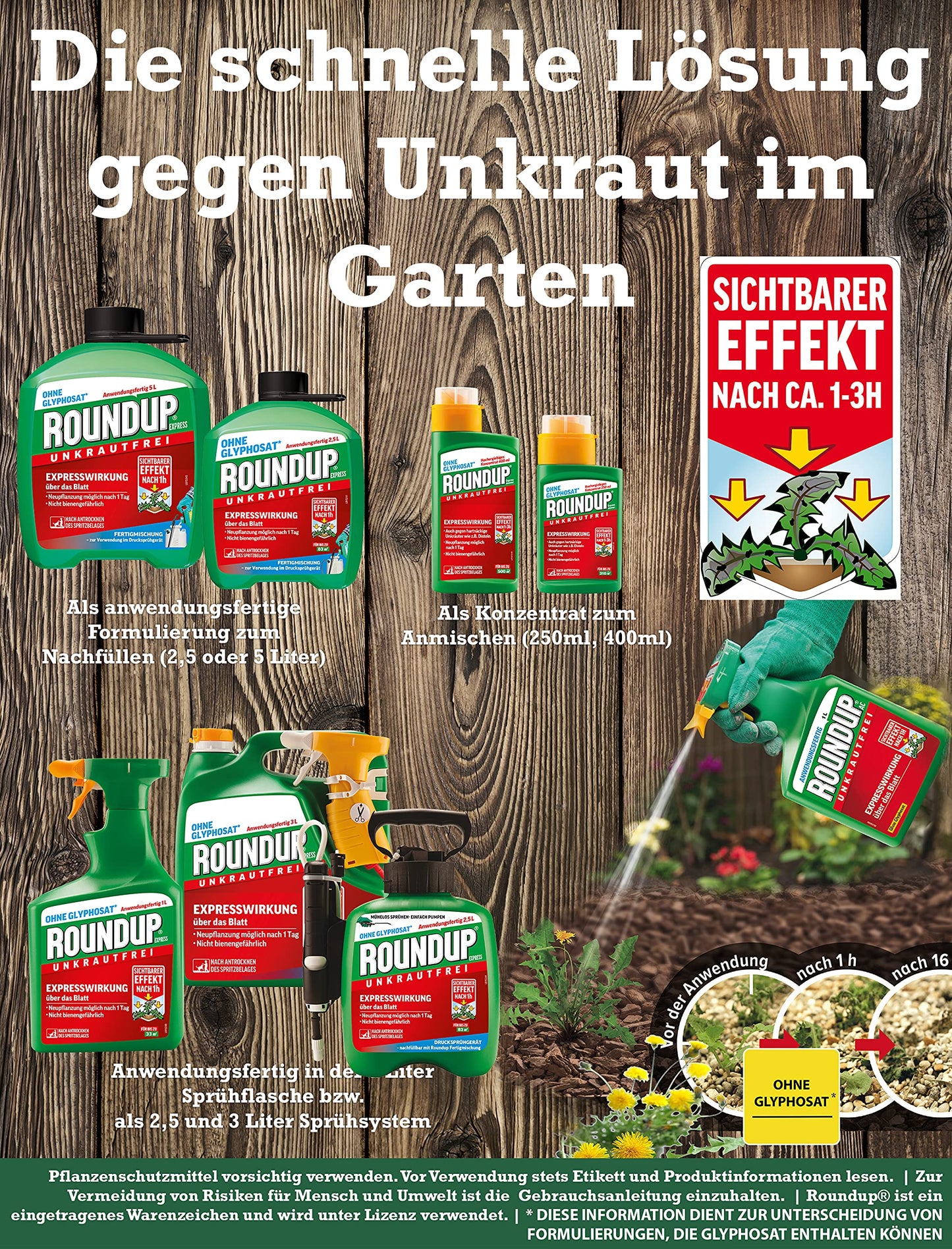 Roundup Weed Free Express (5 liters): Refill canister, ready-mixed