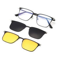 Magnetic Clip-On Night Vision Polarized Glasses Set with Anti-Blue Light
