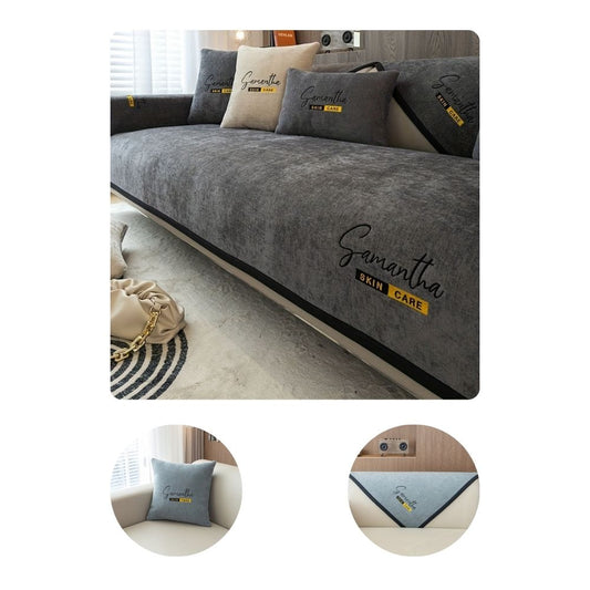 Sofa-Schonbezug aus Chenille | Rutschfester Überwurf: Möbelschoner