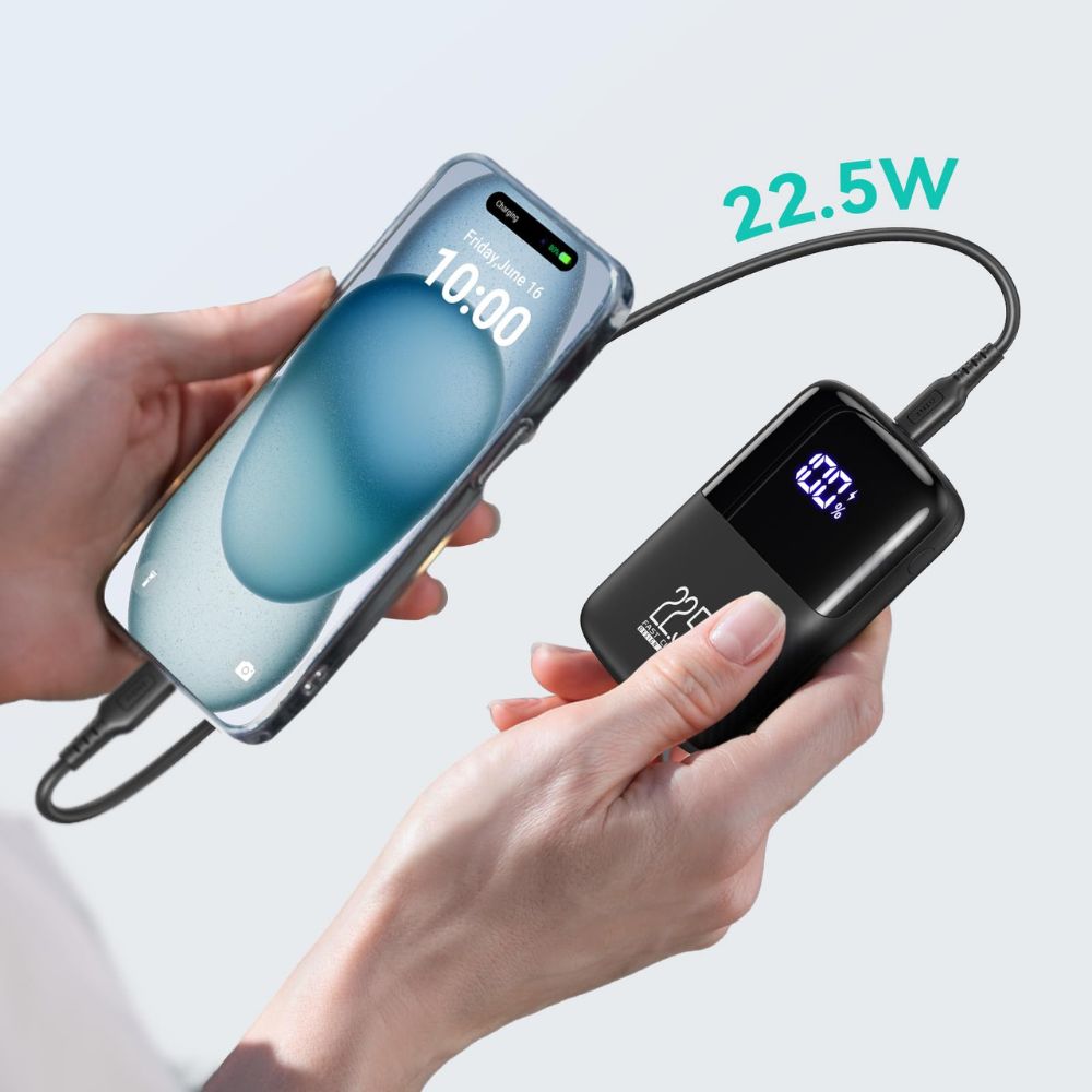 INIU Powerbank (10000mAh - 22,5W) mit LED-Anzeige: Klein aber Stark | USB-C In- & Output