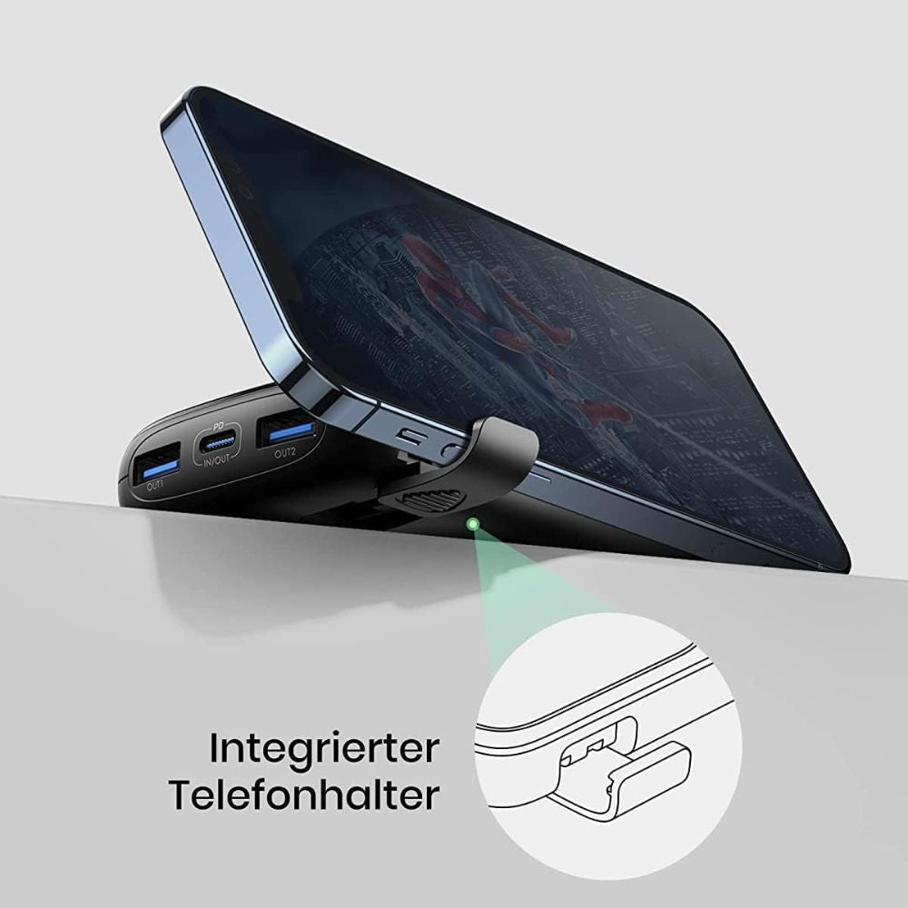 INIU Powerbank (10000mAh - 22,5W) mit LED-Anzeige: Klein aber Stark | USB-C In- & Output