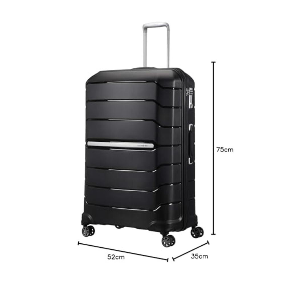 SAMSONITE Flux - Spinner L: Erweiterbarerer Koffer (75 - 99cm/111 Liter) | Schwarz