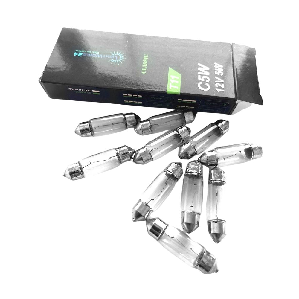 10er-Set Soffitte 12V-5W-C5W-SV8,5-36mm Kennzeichenbeleuchtung, Glühlampe für PKW