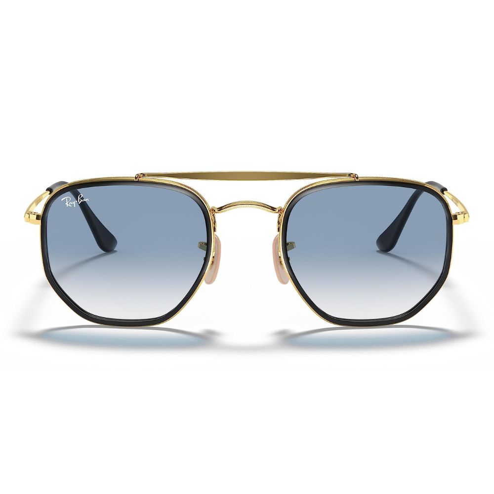 Ray Ban 'RB3648M' Unisex Sunglasses: Gold Retro Style (Size: 52mm)