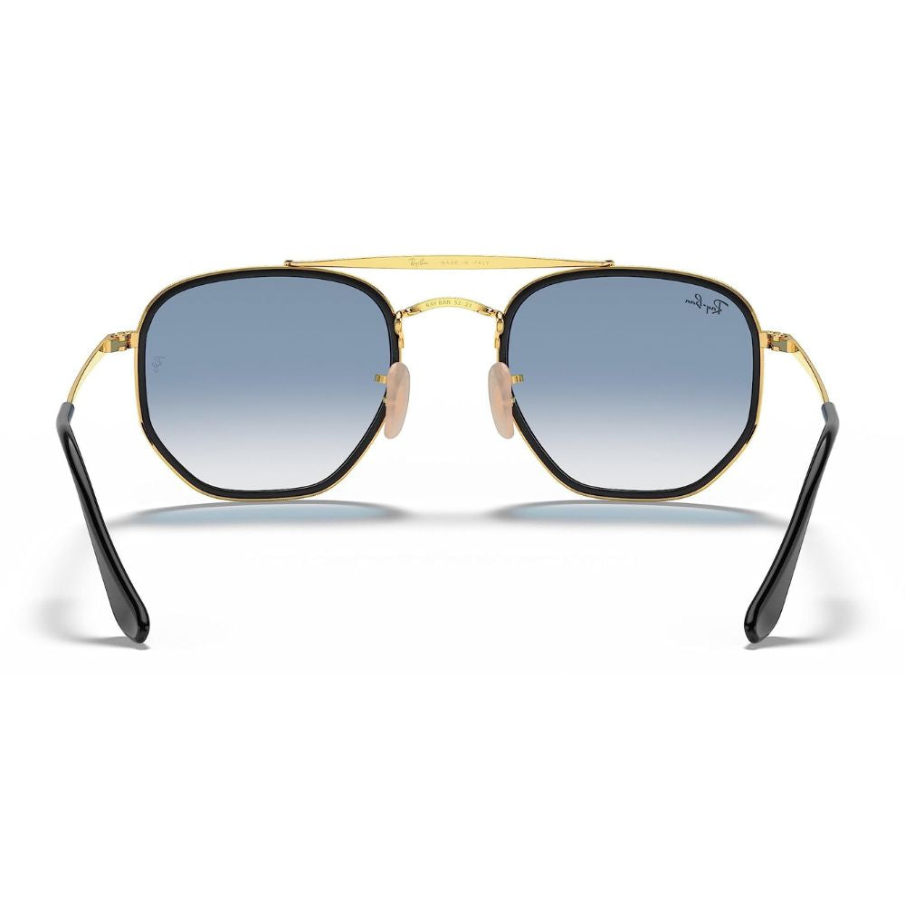 Ray Ban 'RB3648M' Unisex Sunglasses: Gold Retro Style (Size: 52mm)