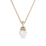Swarovski 'Originally' Crystal Pearl Pendant for Women: Necklace with Rose Gold Alloy Layer