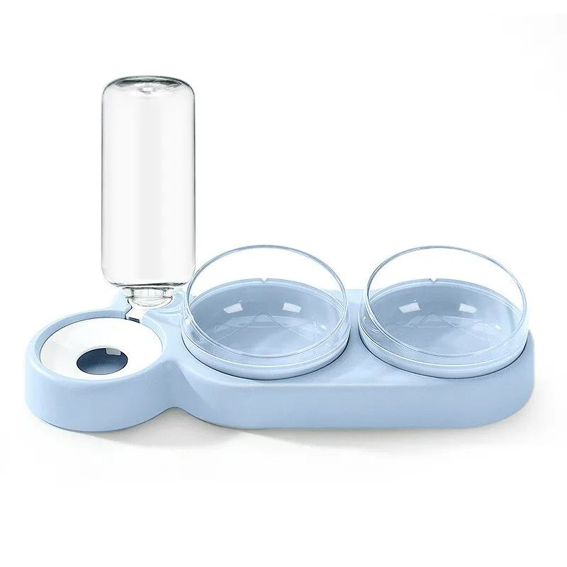Automatischer Futter- und Wasserspender für Katzen | Multifunktional-Blau